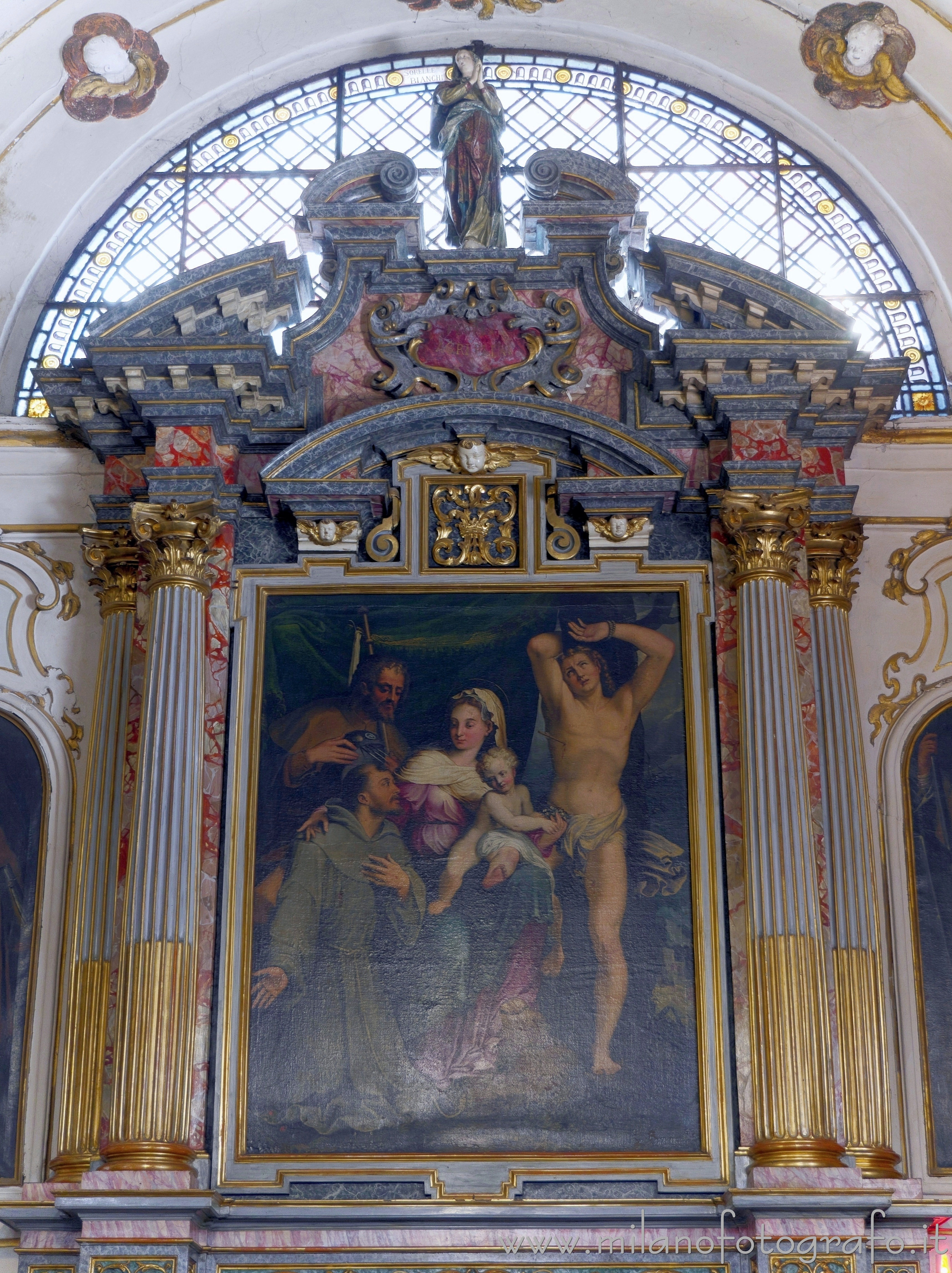 Caravaggio (Bergamo) - Ancona dell'altare dei santi Rocco e Sebastiano nella Chiesa dei Santi Fermo e Rustico